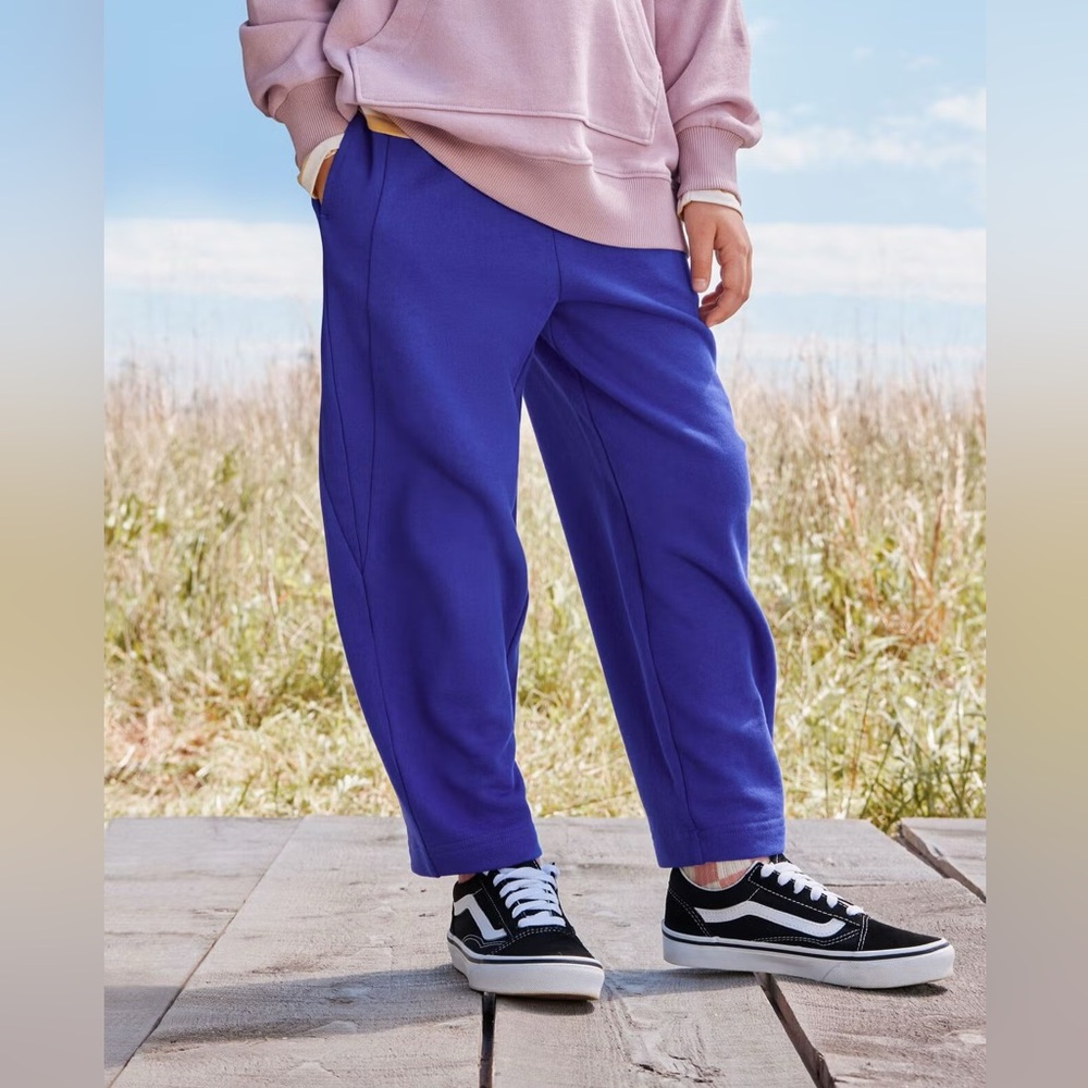HANNA ANDERSSON - Royal Blue French Big Comfy Terry Barrel Sweatpants - 4T